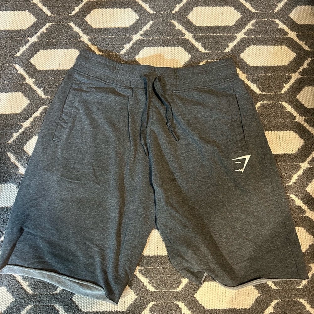 Gym Shark Cut Off Sweat Shorts Size Large Gray